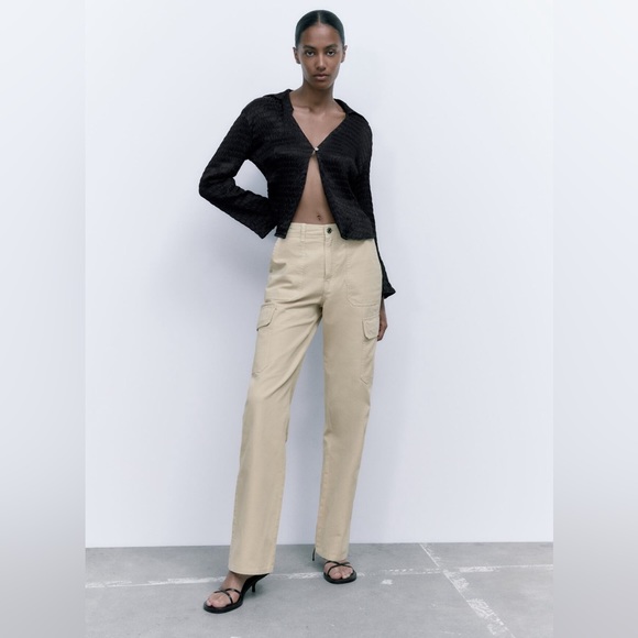 ZARA TRF STRAIGHT CARGO PANTS - Picture 1 of 5